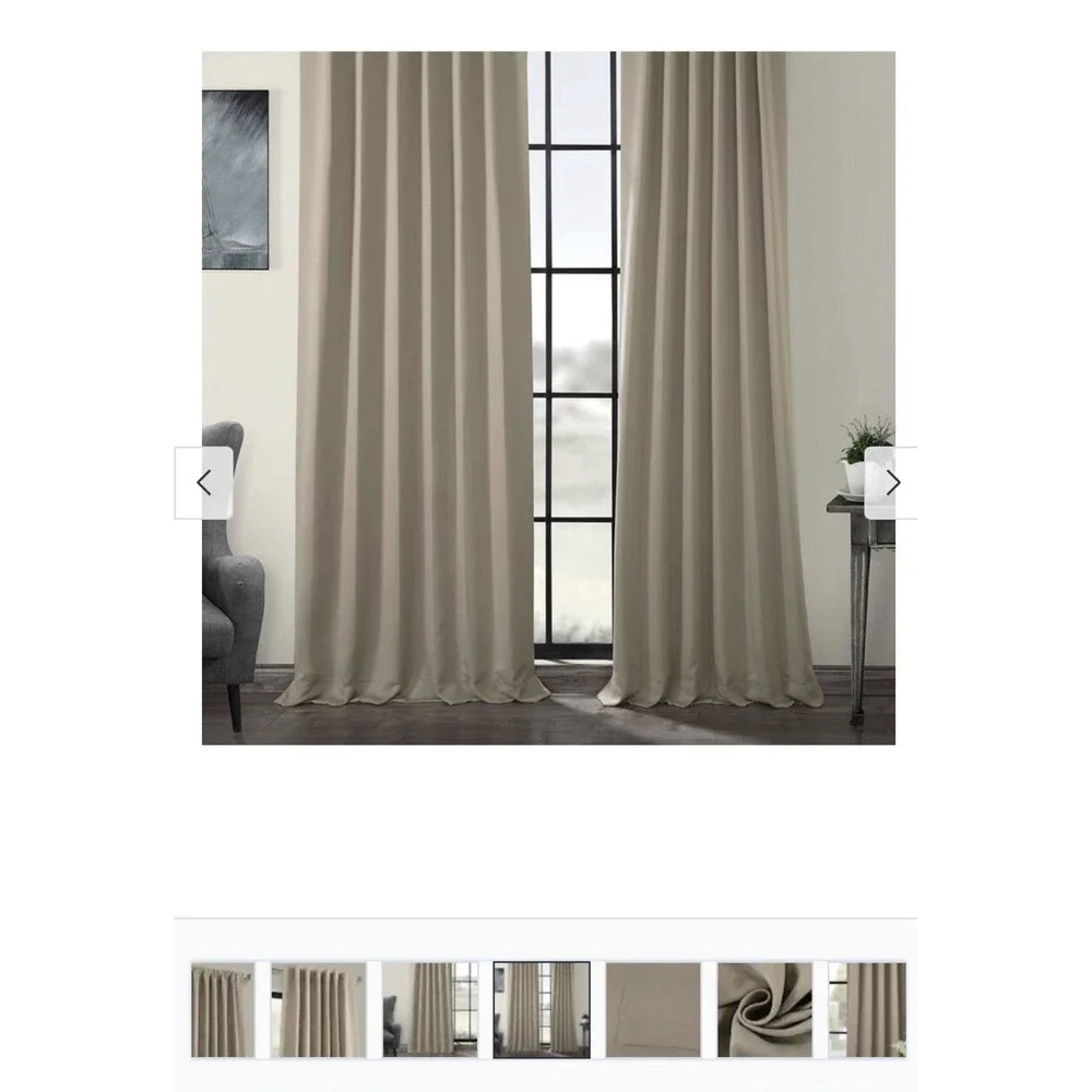 2 Exclusive fabrics & Furnishings Blackout Curtains 98in X 120in Velvety Beige‎